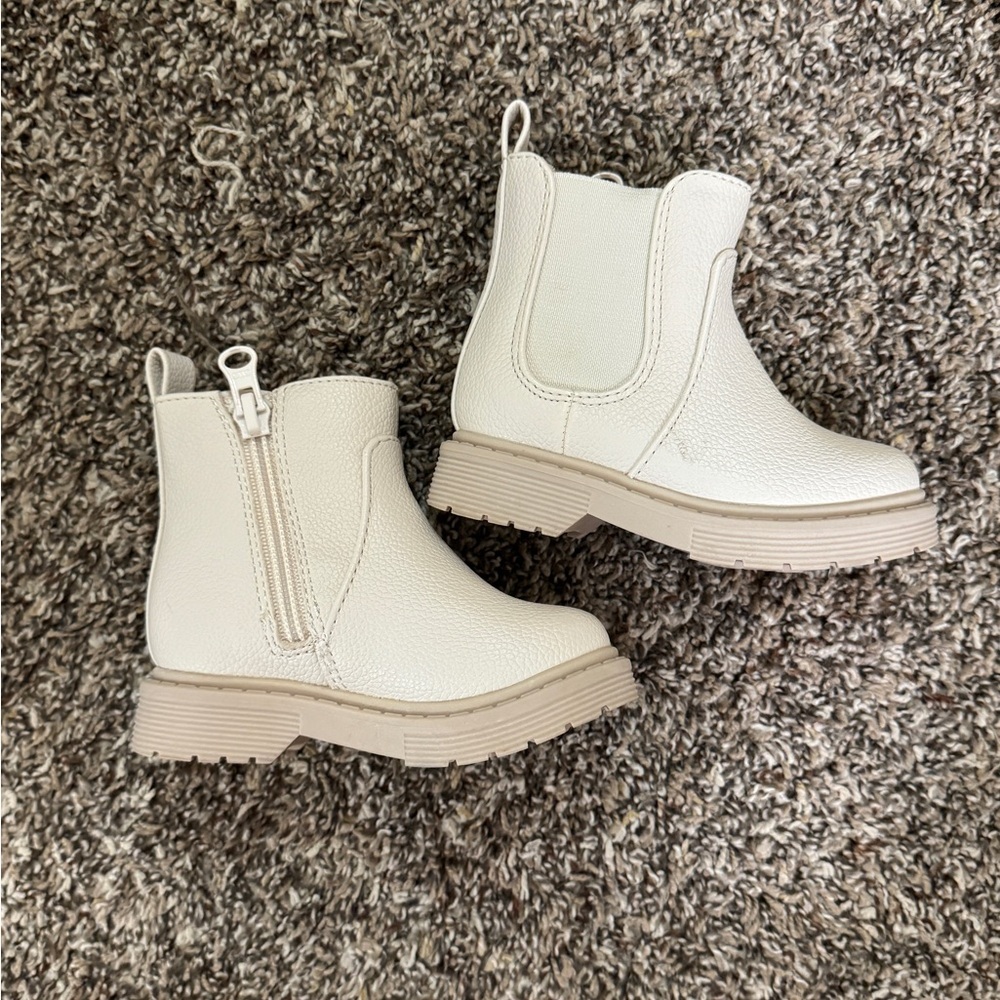 Cat & Jack Cream Ankle Booties Toddler 5 Barely Worn GUC